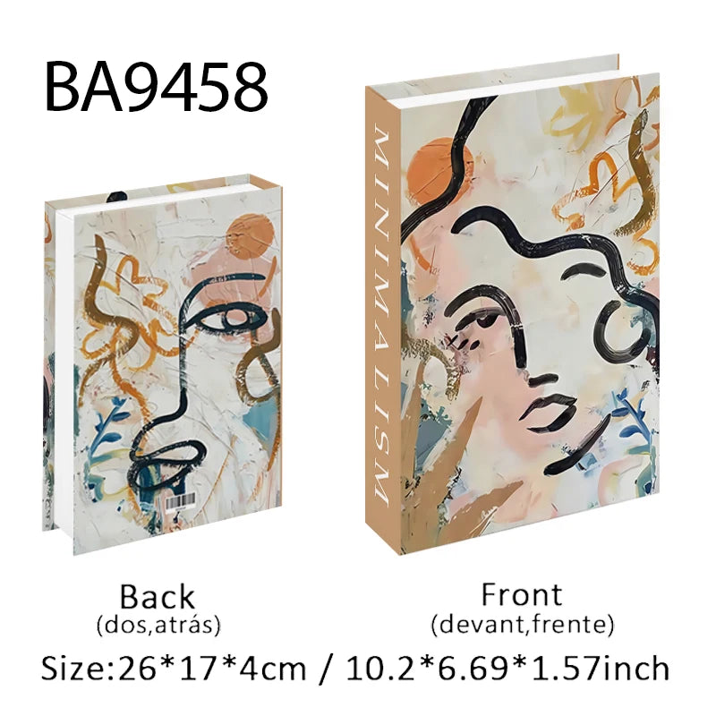 Faux Livres Décoratifs Boîte de Rangement Style Boho