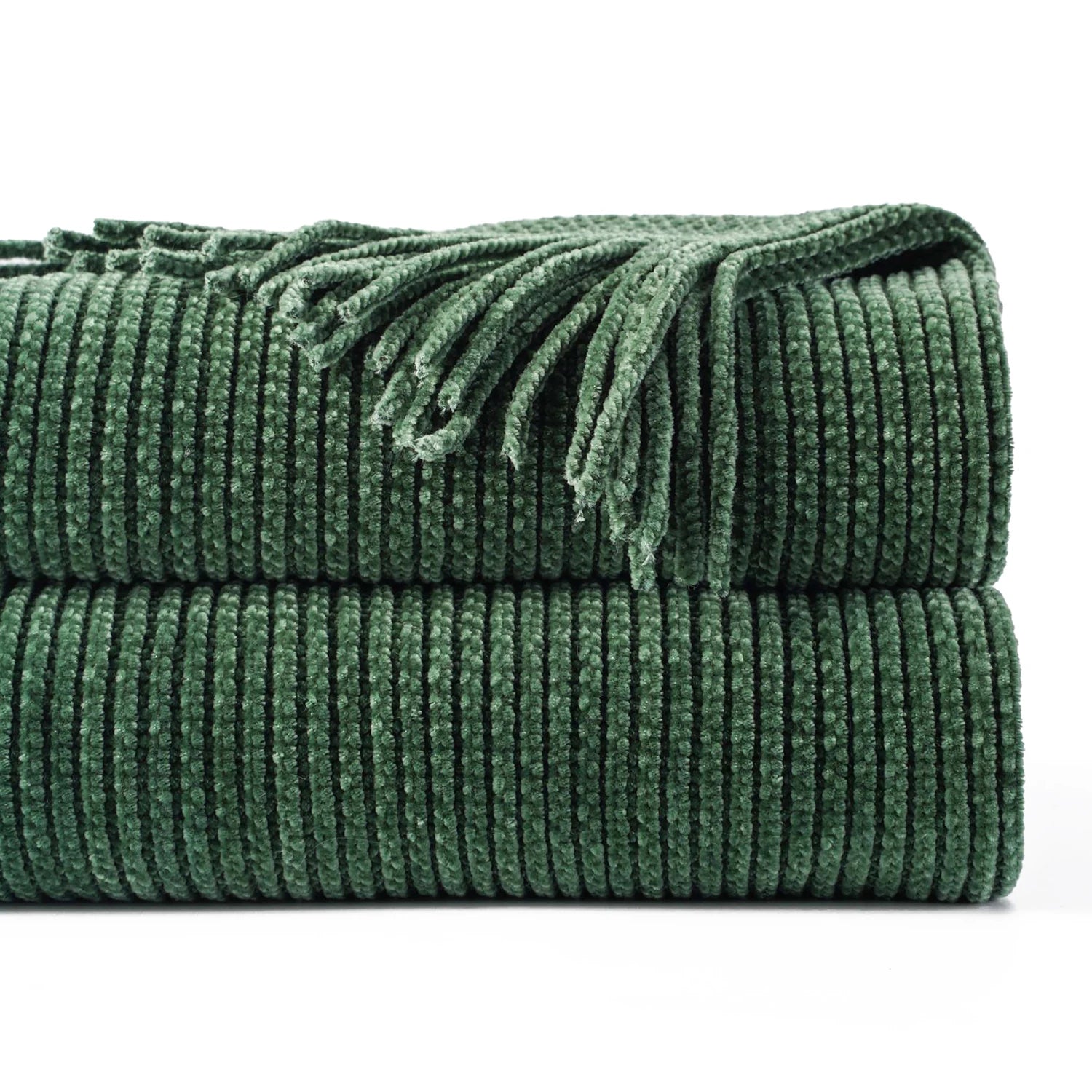 Jeté Chenille à Franges - Style Farmhouse Rouille