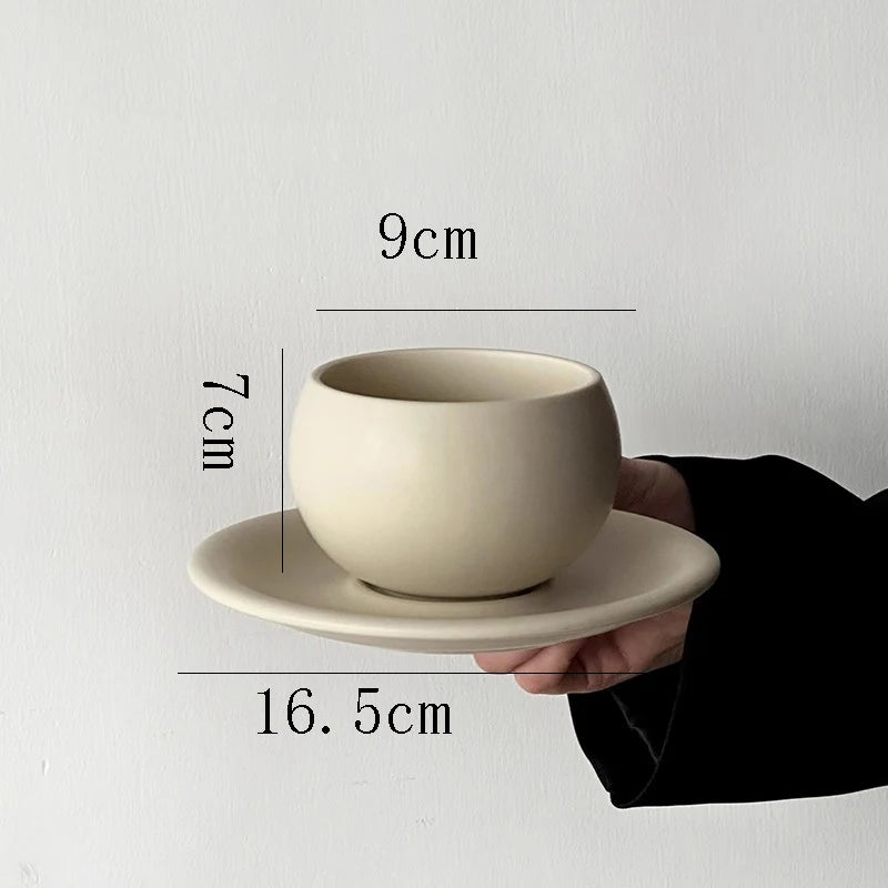 Tasse et Soucoupe Céramique Forme Œuf Style Européen