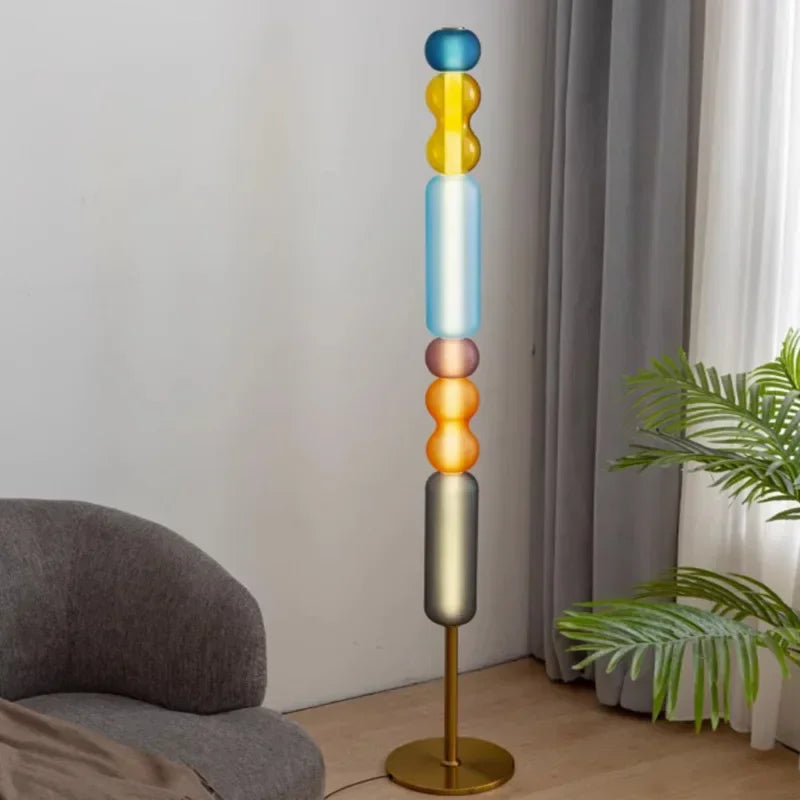 Suspension Design en Verre Coloré Vitrail