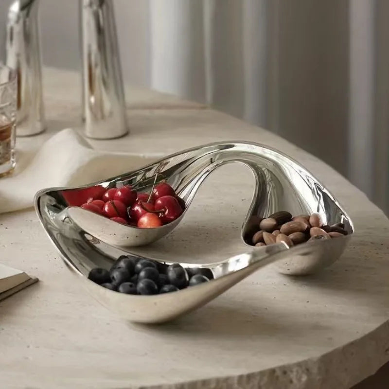 Plateau à Collations Acier Inoxydable Table Basse