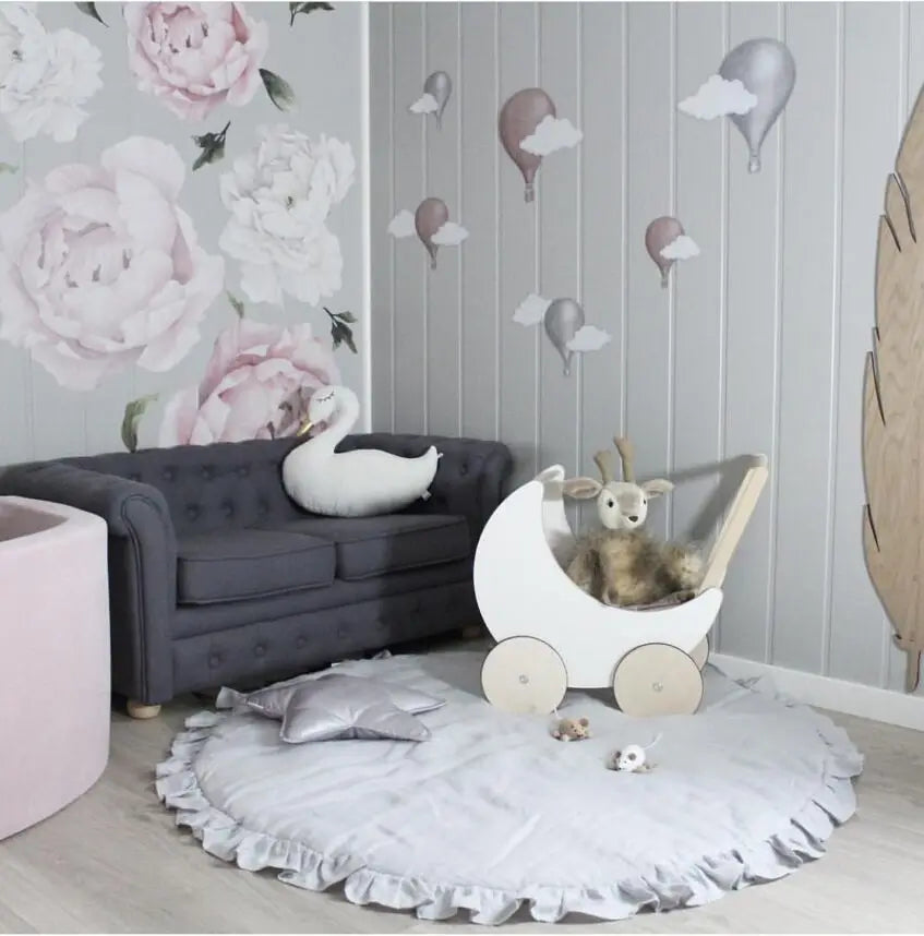 Tapis d'Éveil Rond en Coton 95cm