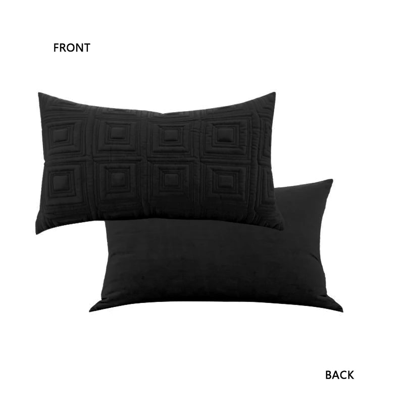 Housse de Coussin Matelassée 3D Motif Géométrique Vert Pistache