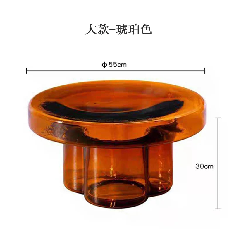 Table Basse Ronde en Verre - Design Nordique