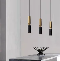 Suspension Tube Long Marbre Travertin Jaune Pierre Volcanique