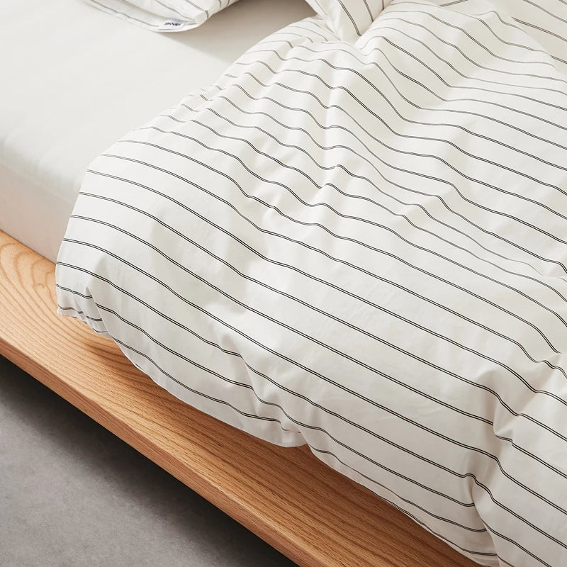 Housse de Couette Coton Rayée Douce pour Toute la Famille