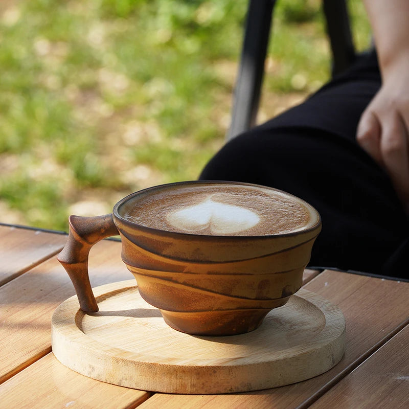 Tasse à Café Vintage Effet Bambou Style Japonais Haut de Gamme