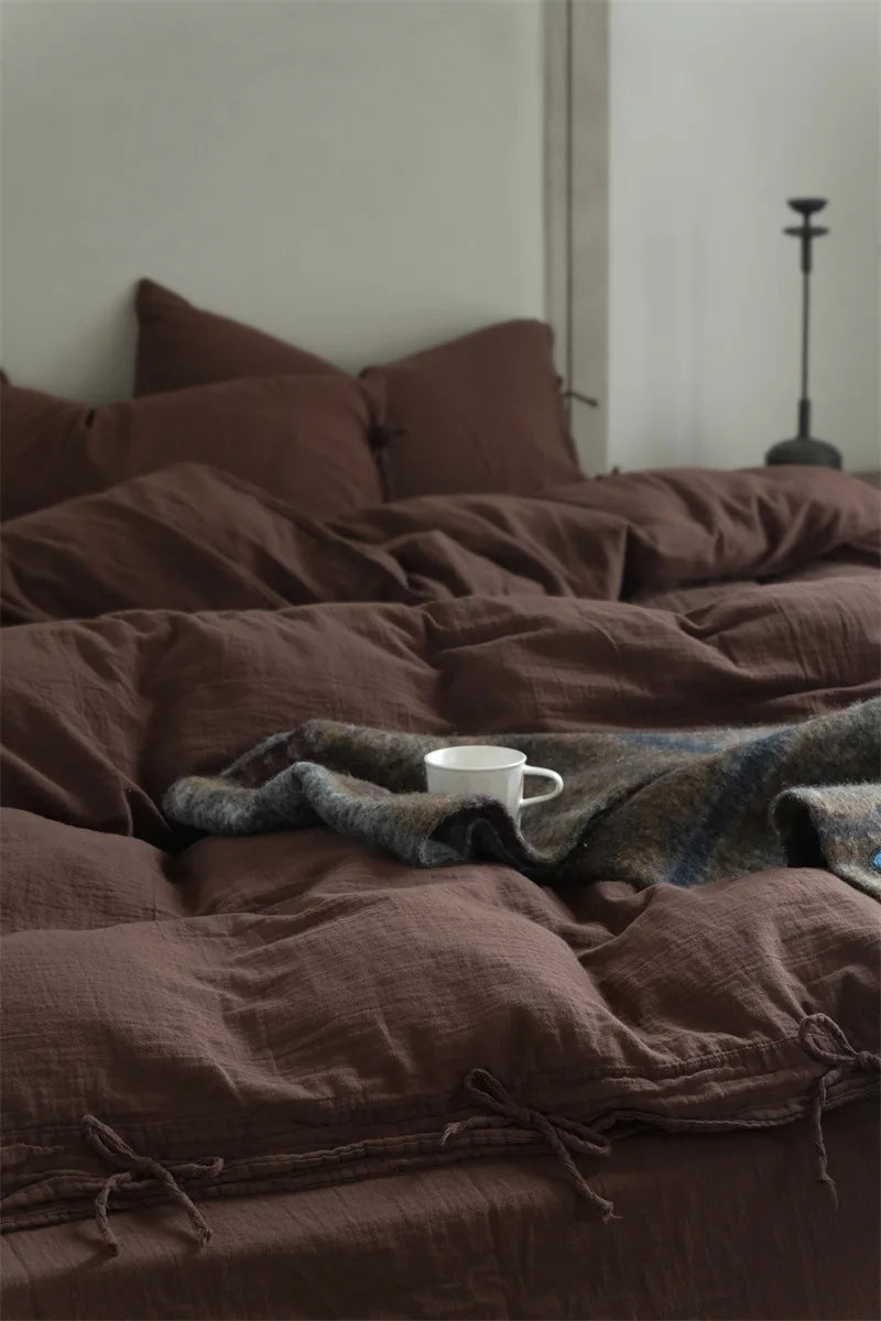 Parure de Lit en Gaze de Coton 3 Pièces