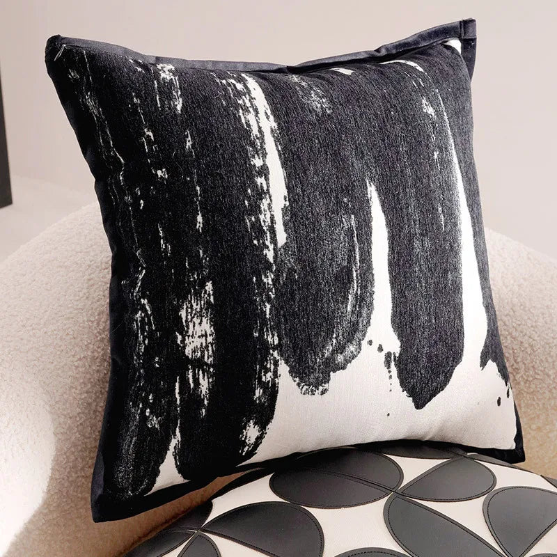 Housse de Coussin Rétro Française Noire