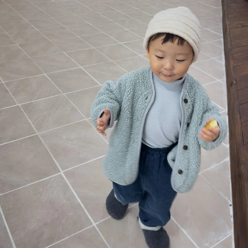 Manteau Enfant Matelassé Uni Style Coréen