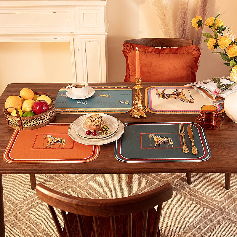 Set de Table Nordique en Cuir Synthétique - Imperméable