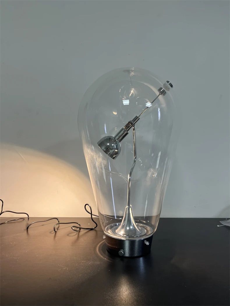 Lampe de Bureau Verre Italienne Vintage Rotative Dimmable