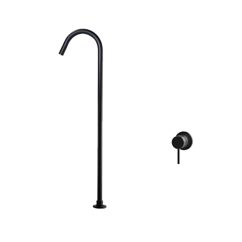 Robinet de Baignoire sur Pied Noir Cascade Pivotant