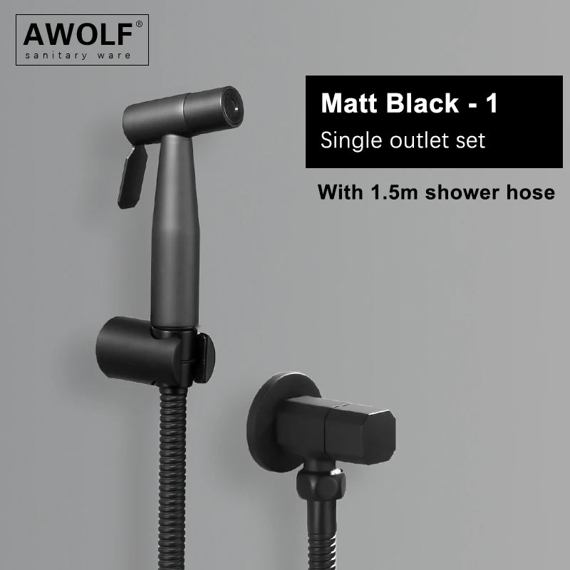 Douchette WC Portable en Acier Inoxydable Or Rose