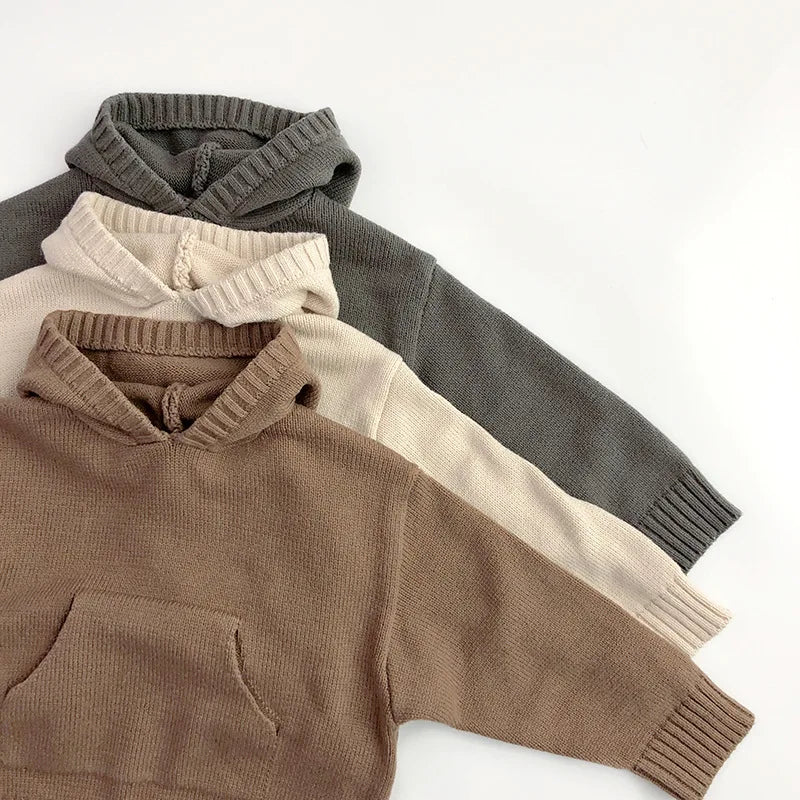 Sweat à Capuche Tricoté Enfant avec Poche