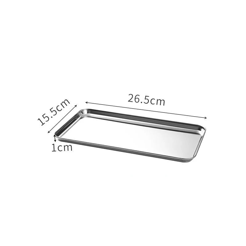 Stainless Steel Serving Tray – Rectangular Dessert Plate