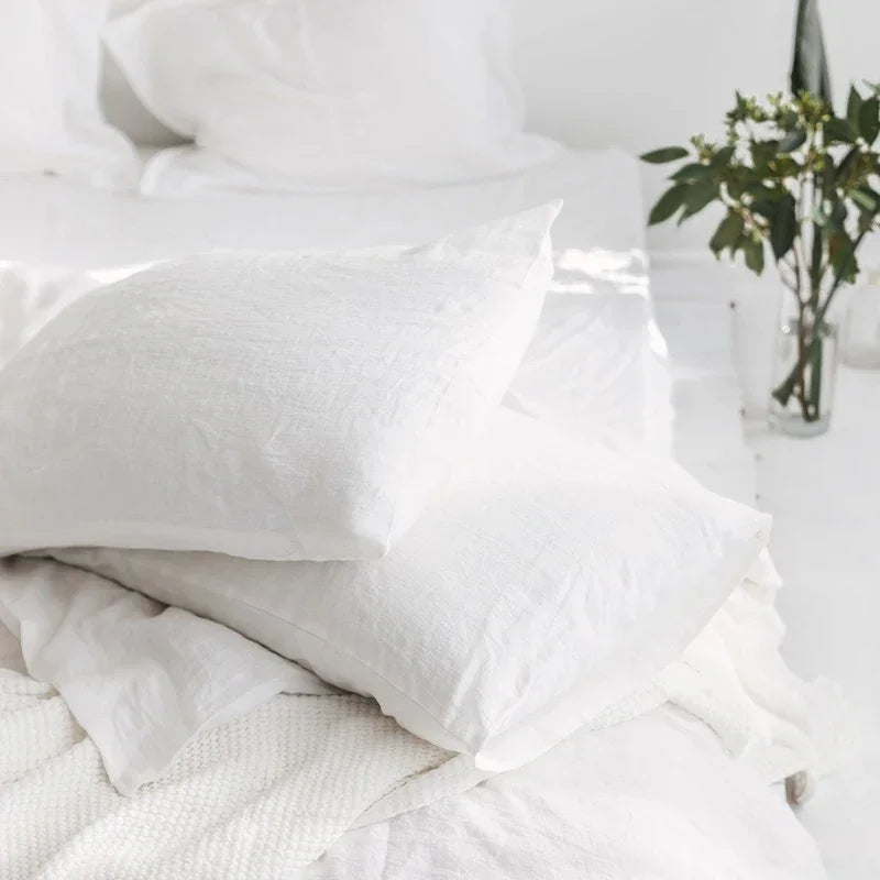 Housse de Coussin Lin Pur Format Enveloppe Coloris Uni