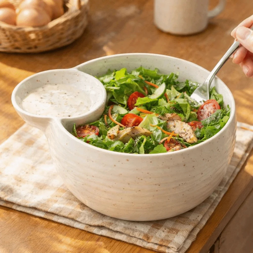 Polka-Dot Compartment Bowl – Japanese Stoneware