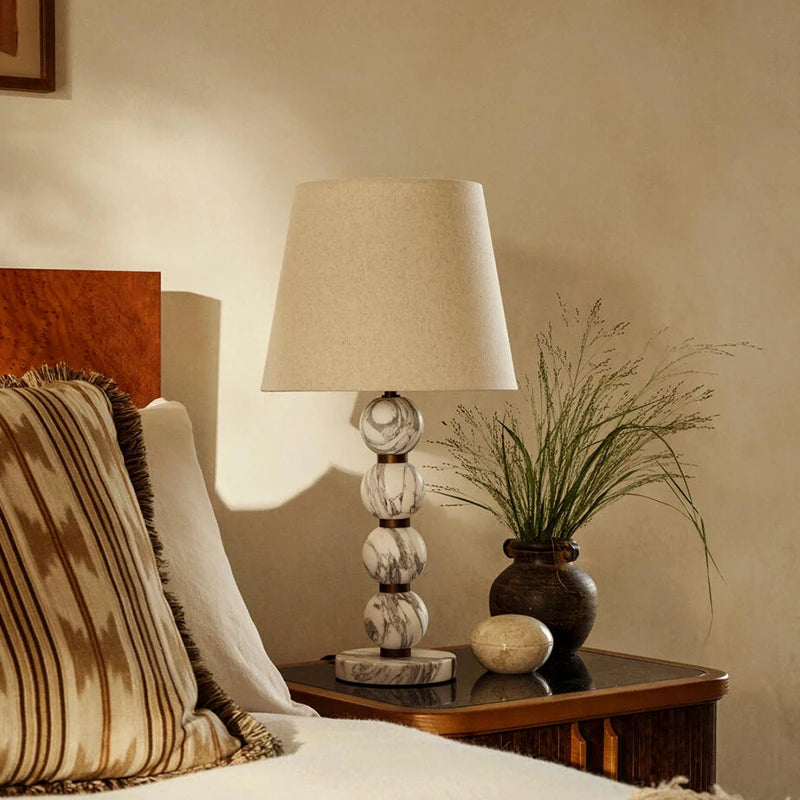 Lampe de Table en Marbre - Style Français Luxueux