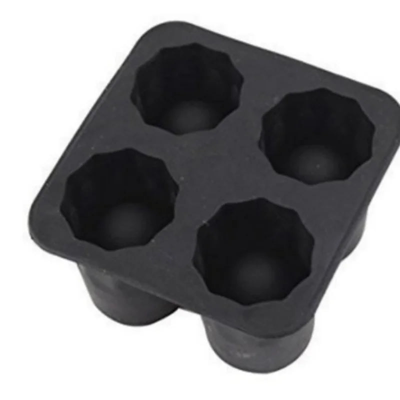 Moule à Glaçons en Silicone Forme Ronde 4 Cavités