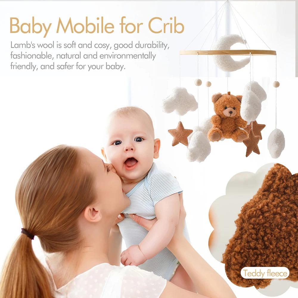 Mobile Musical en Bois pour Lit Bébé