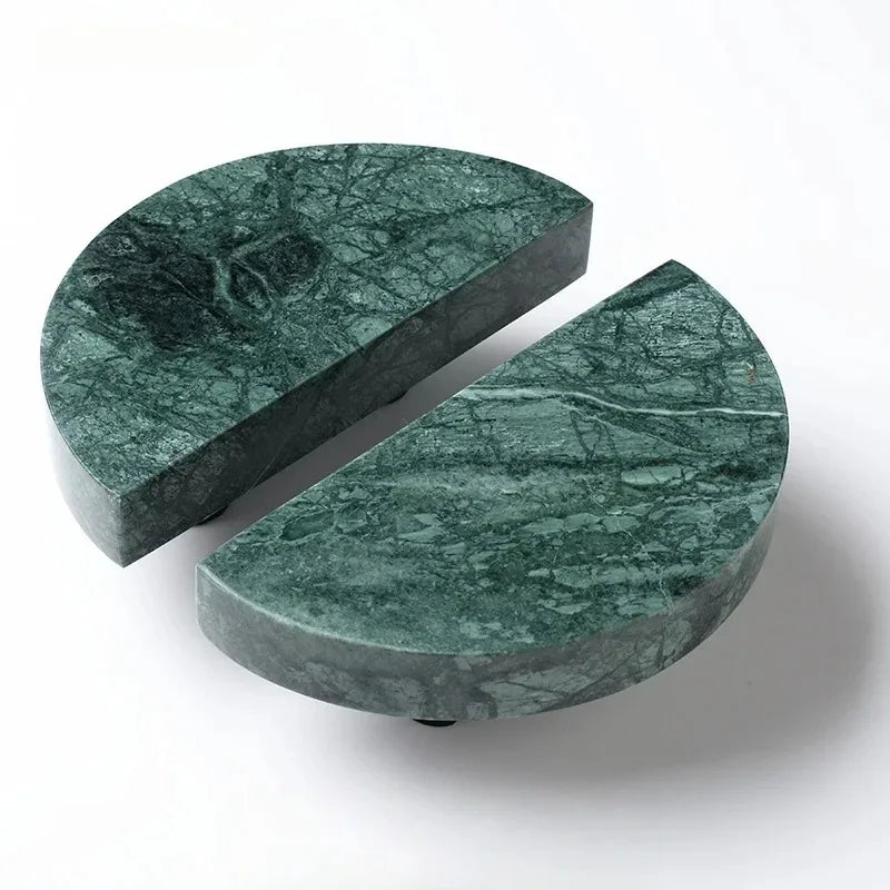 Poignée de Meuble en Marbre et Verre - Style Grec Vert Foncé