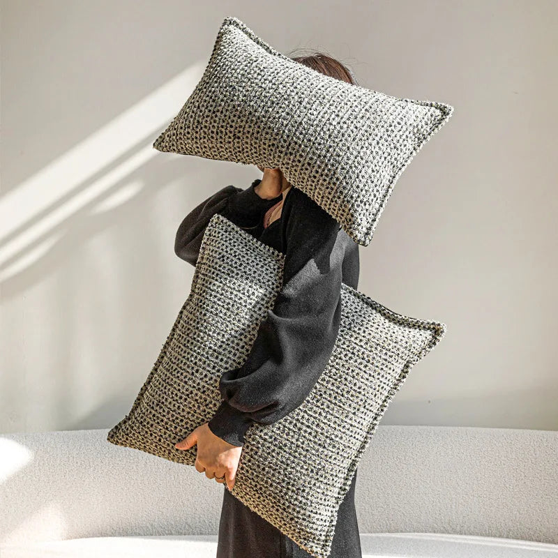 Housse de Coussin Vert Gris Uni Carrée