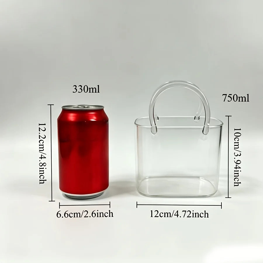 Verre Forme Sac à Main avec Paille Optionnelle