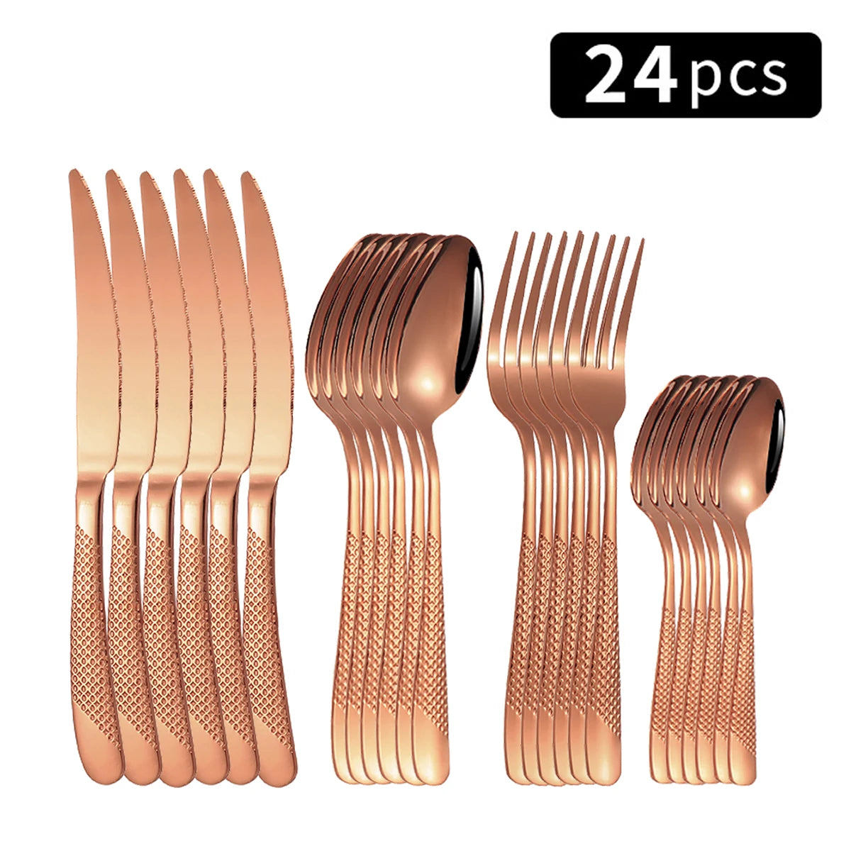 Ensemble Couverts à Steak Étoilé 24 Pièces Inox