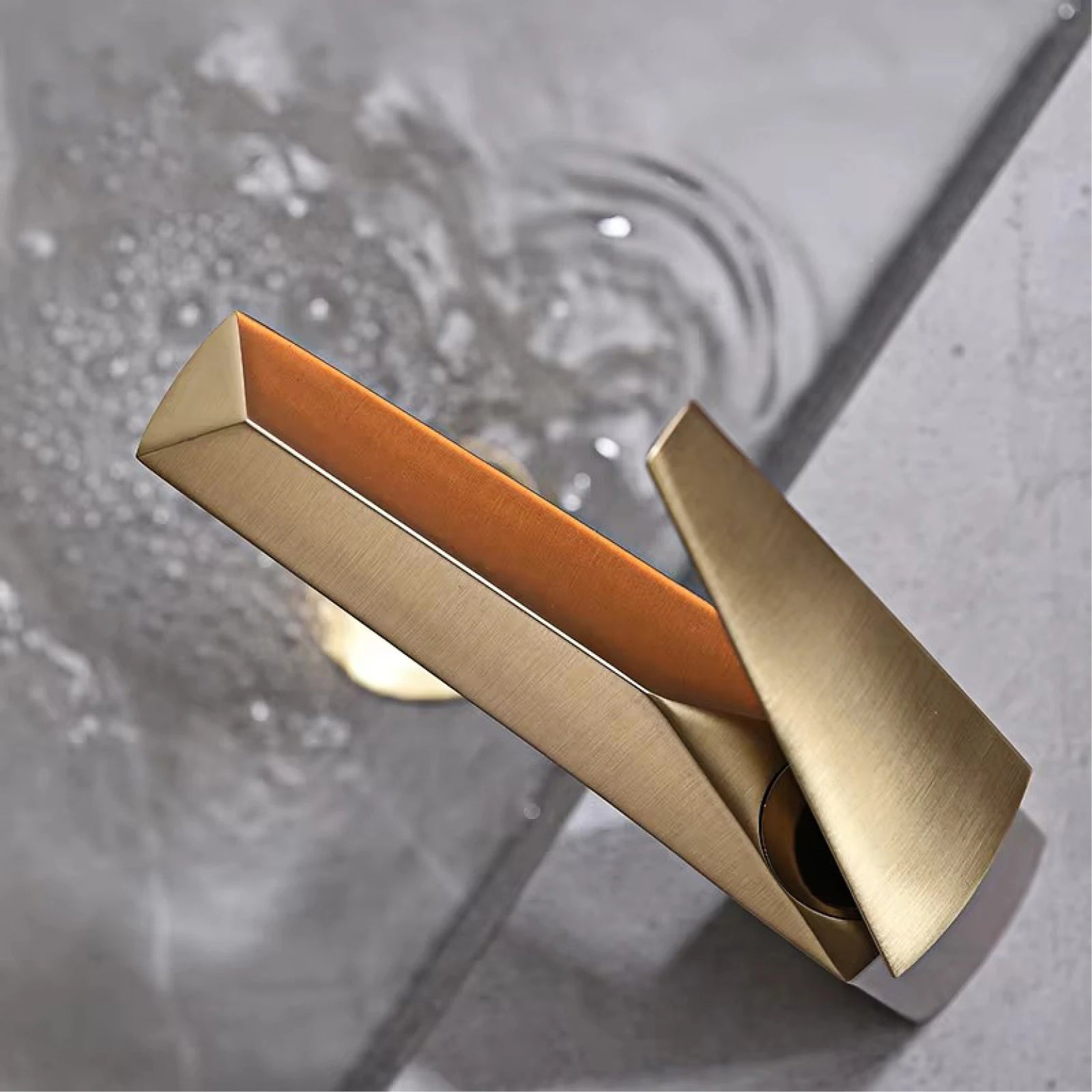 Robinet de Lavabo Or Brossé Tout Cuivre Valve Céramique