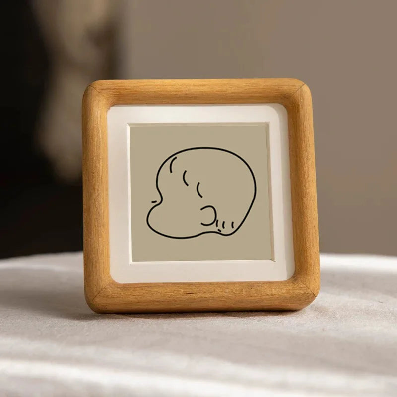 Cadre Souvenir Bébé en Bois - Cheveux et Cordon Ombilical