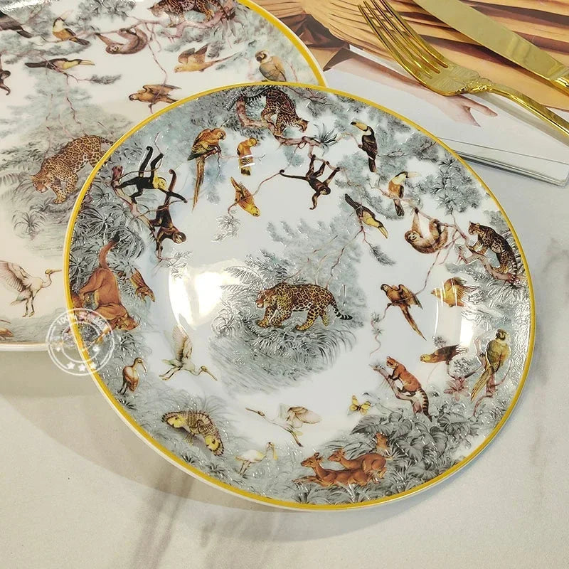 Service de Table Céramique Motif Jungle