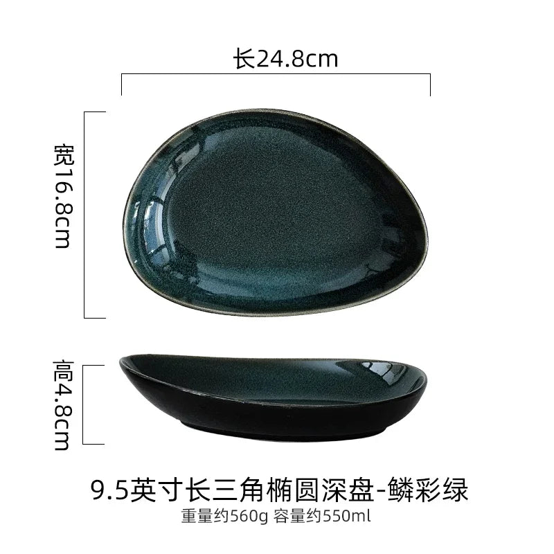 Assiette Creuse Triangulaire Céramique Style Japonais
