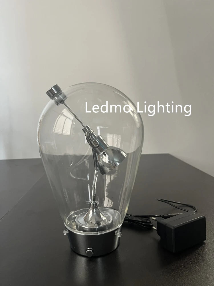 Lampe de Bureau Verre Italienne Vintage Rotative Dimmable