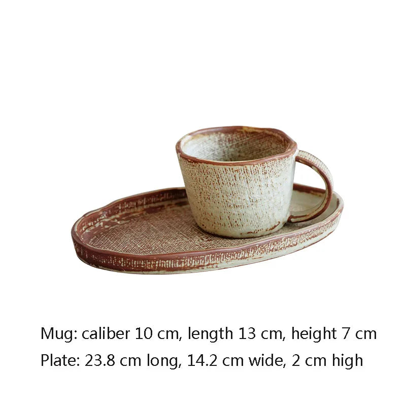 Tasse Céramique Japonaise Rétro Forme Irrégulière Grande Capacité