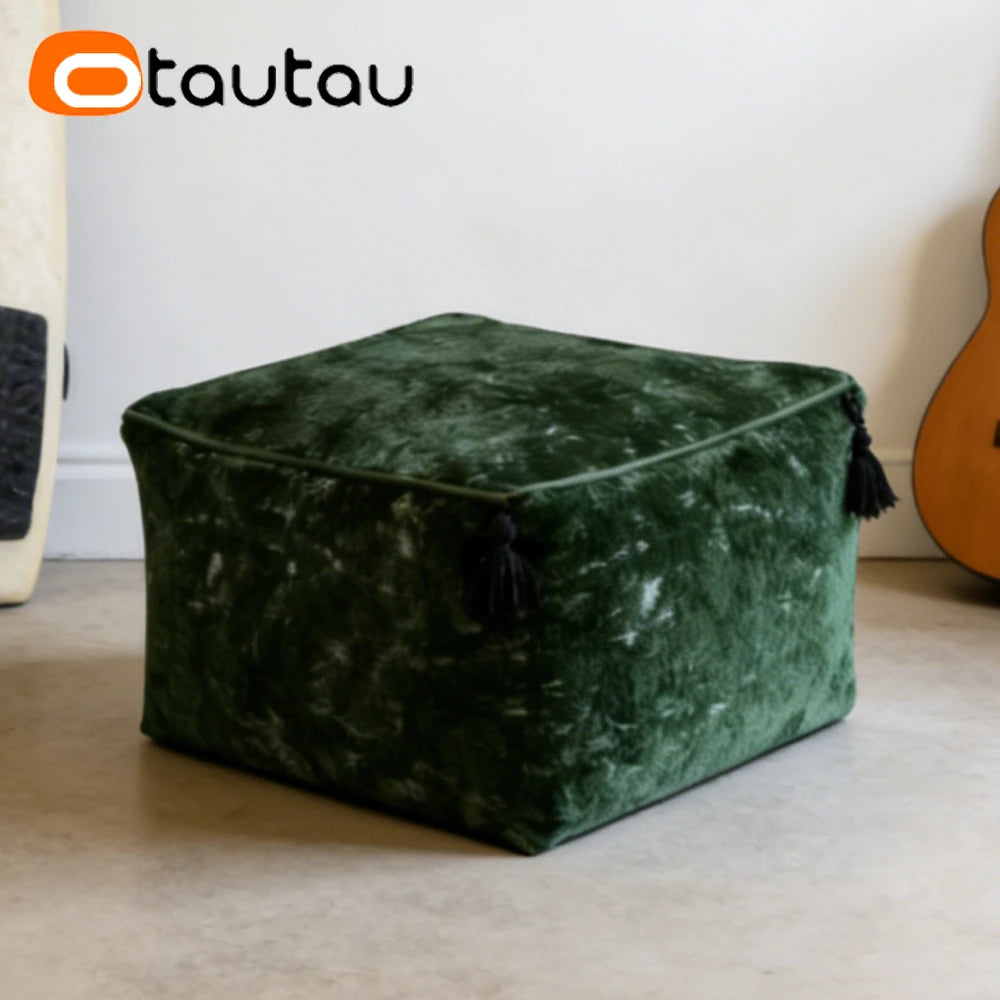 Housse de Pouf Ottoman Velours Diamant - Sans Garnissage