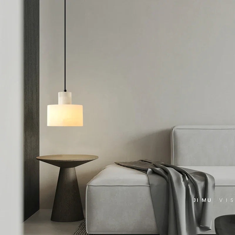 Petit Lustre en Marbre Italien - Chevet et Table à Manger