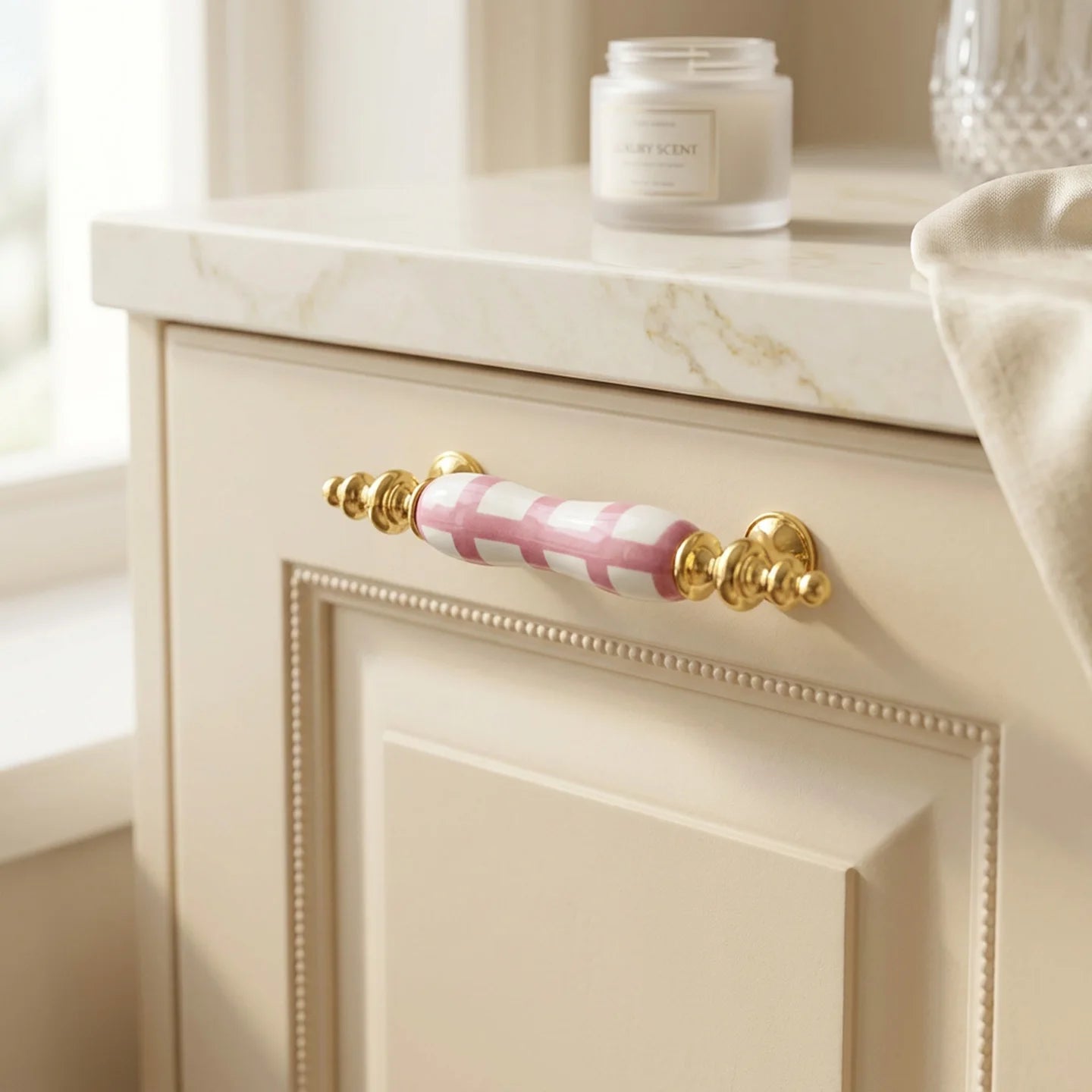 Ceramic Stripe Handle – French Bronze, Set of 2