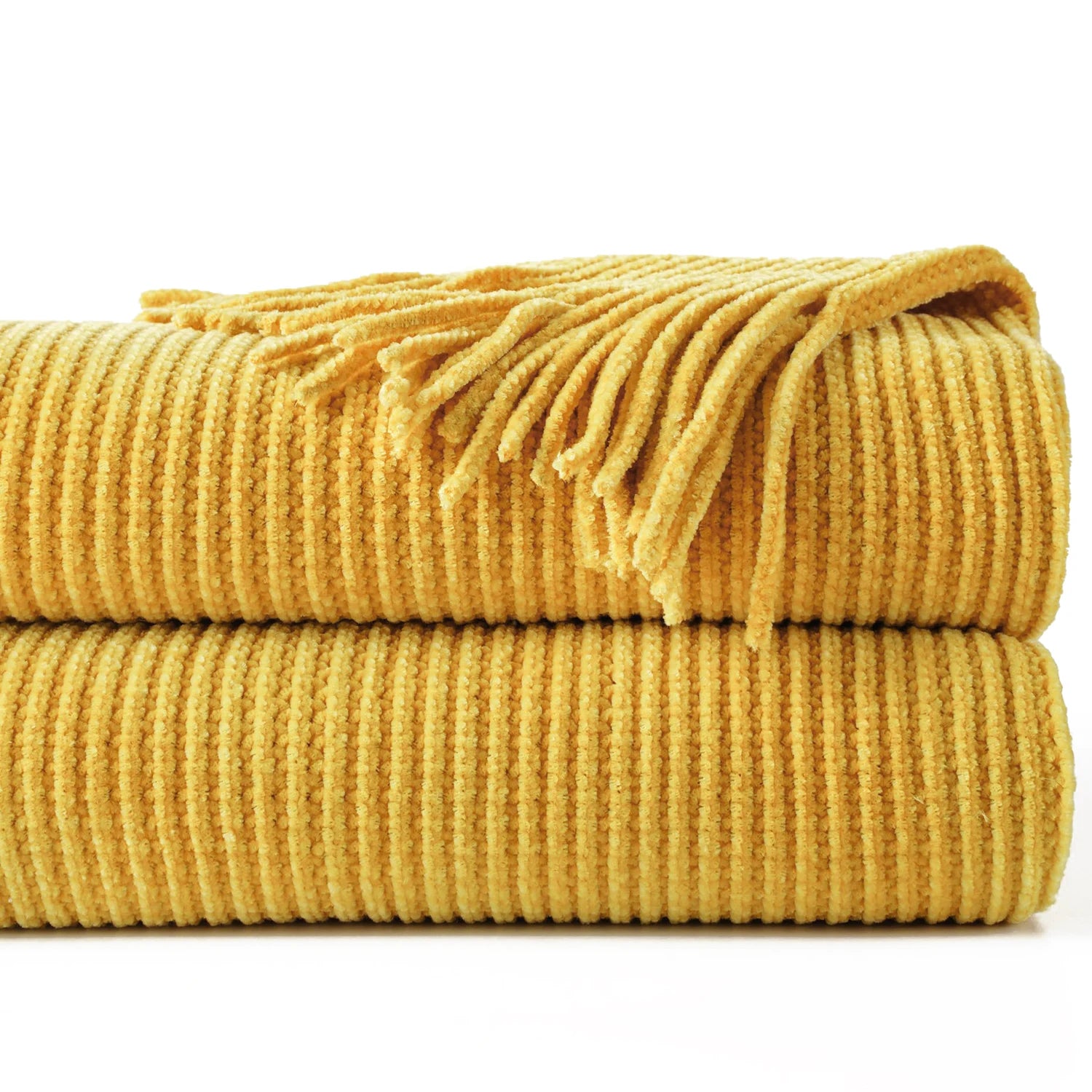 Jeté Chenille à Franges - Style Farmhouse Rouille