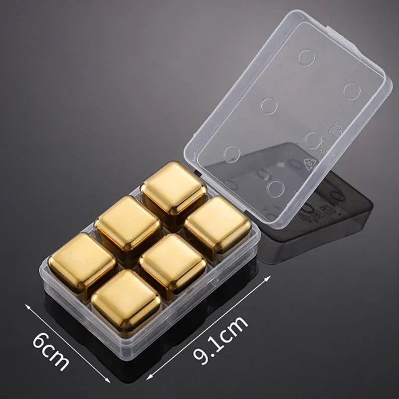 Pierres à Whisky Réutilisables en Acier Inoxydable