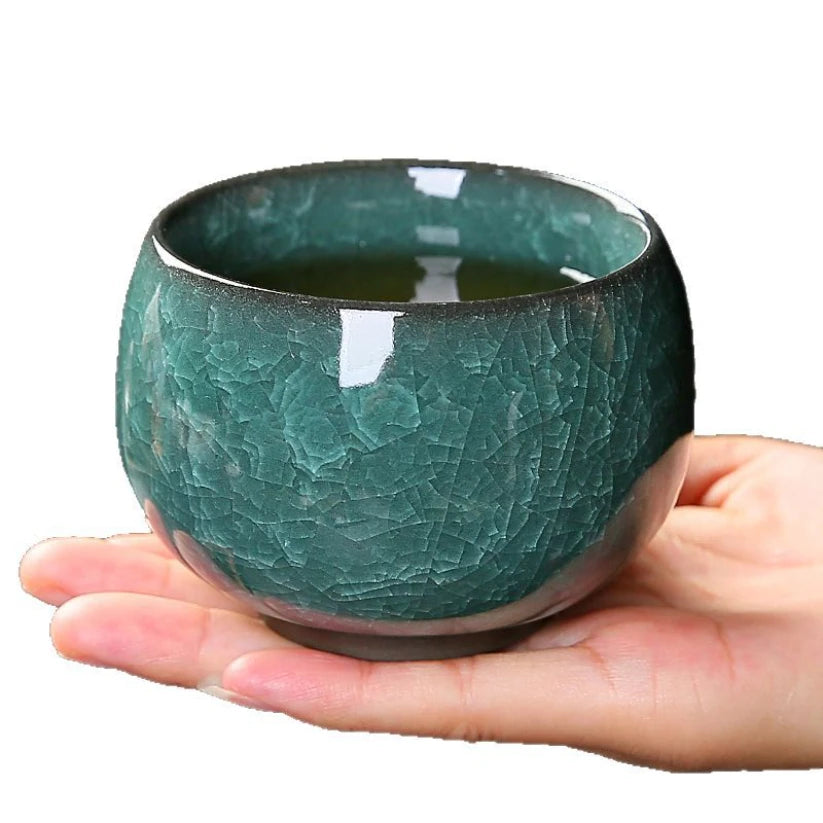 Tasse à Thé Chinoise en Céramique - Glaçure Craquelée