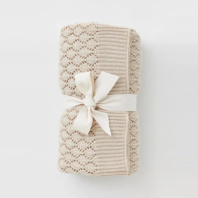Plaid Nordique en Coton Tricoté