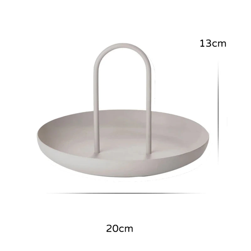 Plateau Rond Portable avec Poignée Style Nordique