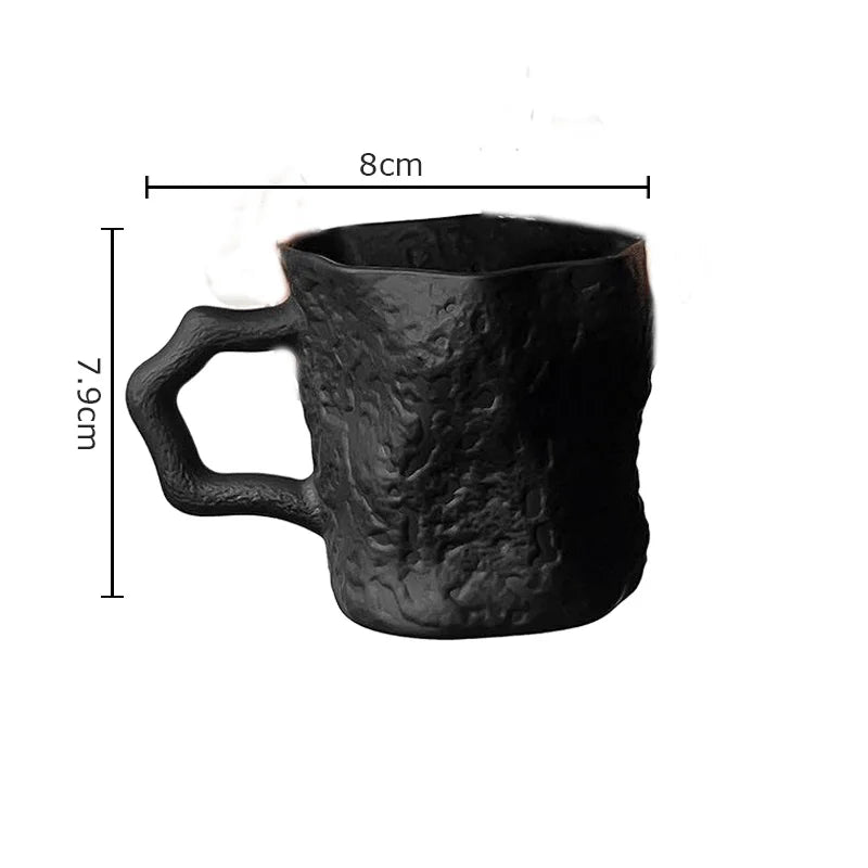 Tasse en Verre Noir Forme Irrégulière 200ml
