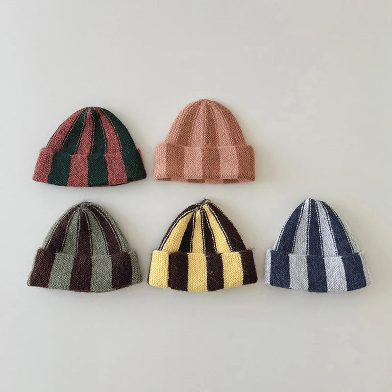 Bonnet Enfant Tricoté Motif Pastèque