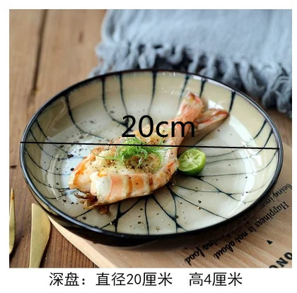 Assiette à Sushi en Céramique Émaillée Haut de Gamme