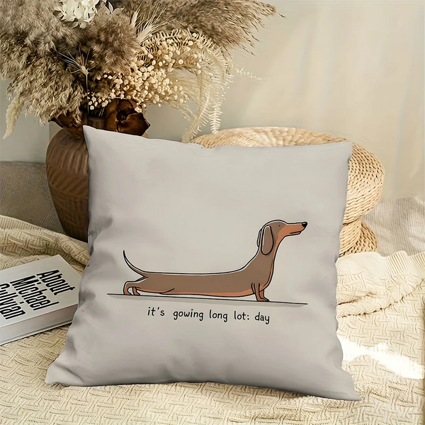 Housse de Coussin Teckel - Motif Chien Rigolo