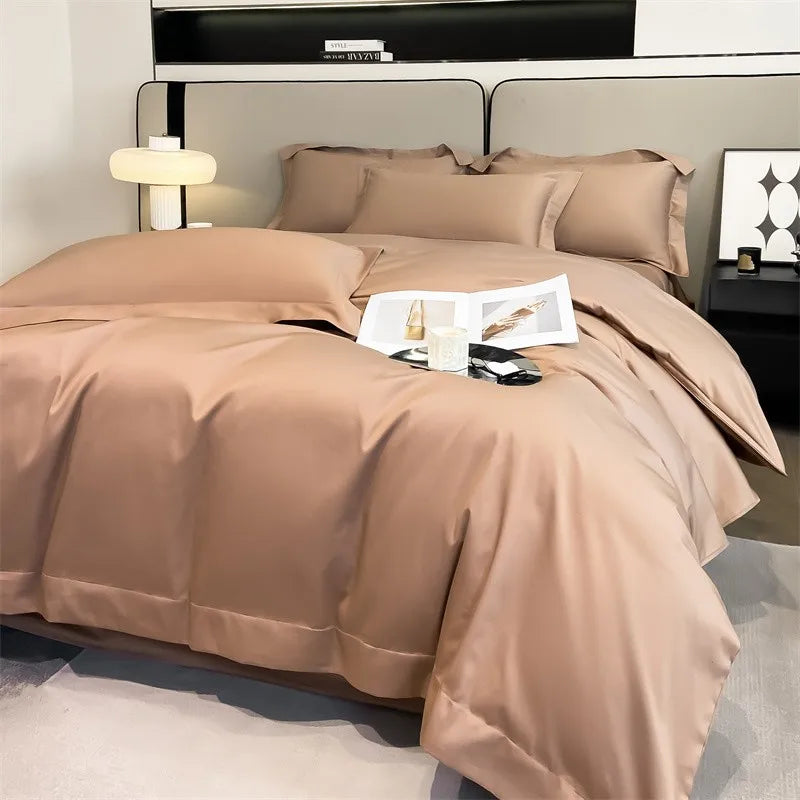 Parure de Lit Coton Égyptien 1000TC Ultra Douce 4 Pièces