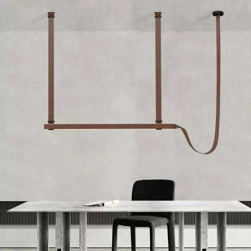 Lustre en Cuir Suspendu Style Moderne pour Cuisine