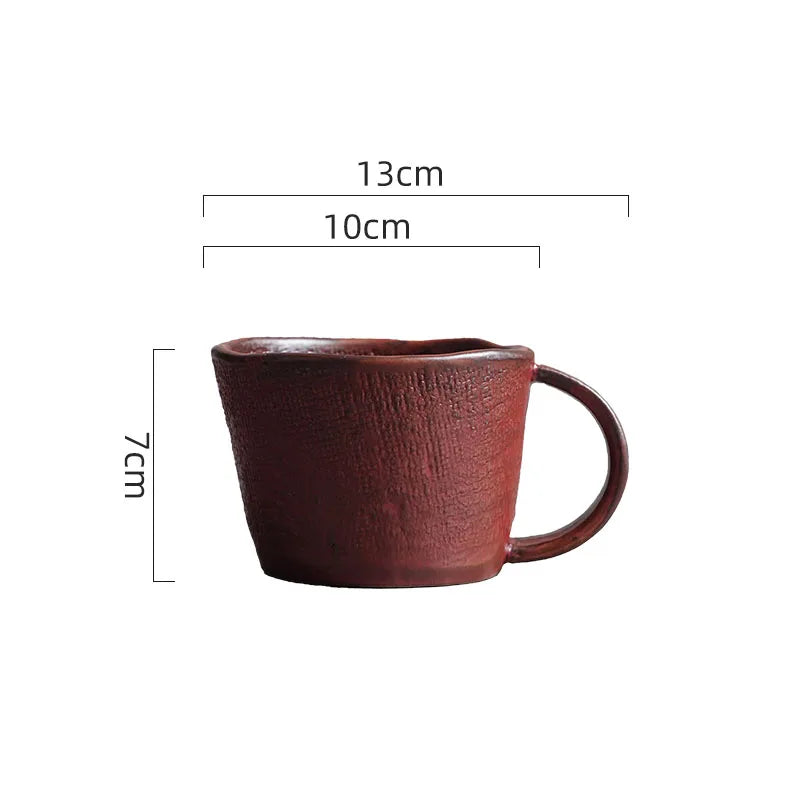 Tasse Céramique Japonaise Rétro Forme Irrégulière Grande Capacité